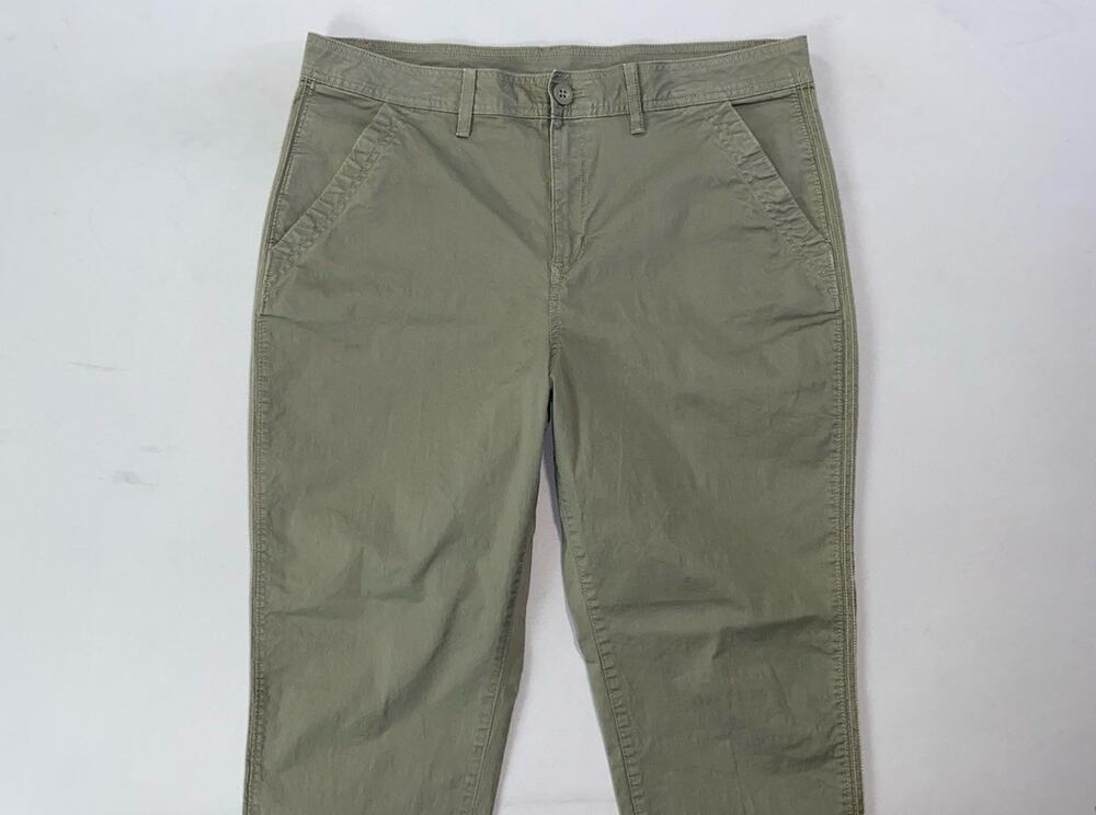 Eddie Bauer Women's Specially Dyed Stretch Cotton Chino Hiking Pants. Olive, 14